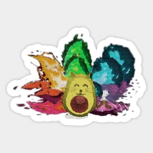 Avogato Avocado Cat Cat Vegan Sticker